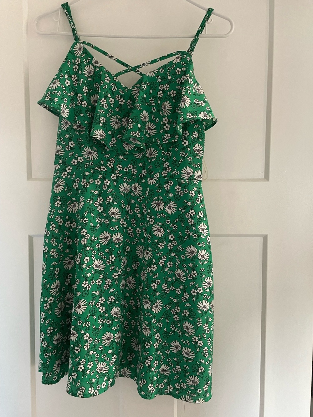 Green Floral Ruffle Sundress for Women